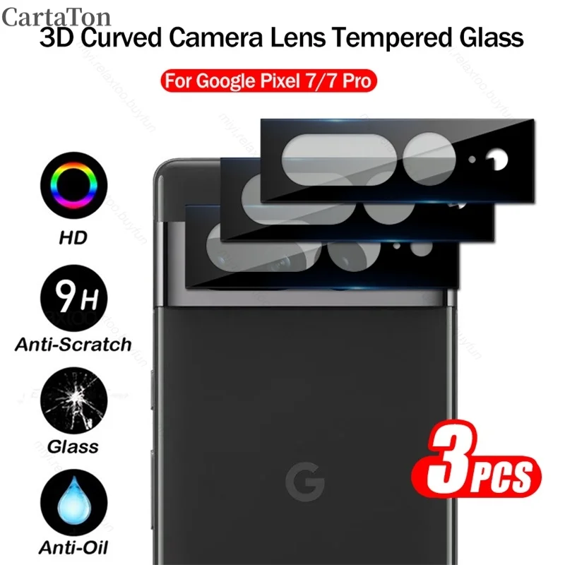 3 pçs vidro da câmera traseira para google pixel 7 8 pro 6a 7a 8a 5g 3d câmera de vidro protetor pixle 6pro 7pro 8pro lente protetor filme