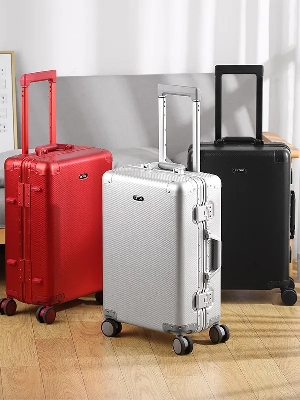 حقيبة حمل على الأمتعة - حقيبة عربة من سبائك الألومنيوم والمغنيسيوم الفاخرة، تصميم جديد، معززة من ألياف الكربون، قفل معتمد من TSA