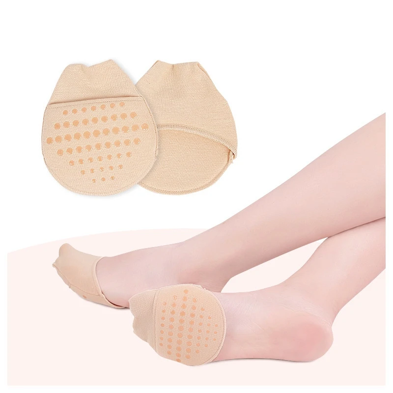 

Forefoot Pad Half Invisible Socks Foot Cushion Socks for High Heels Toe Topper Liner Non-Slip Pain Relief Sponge Women's 1Pair