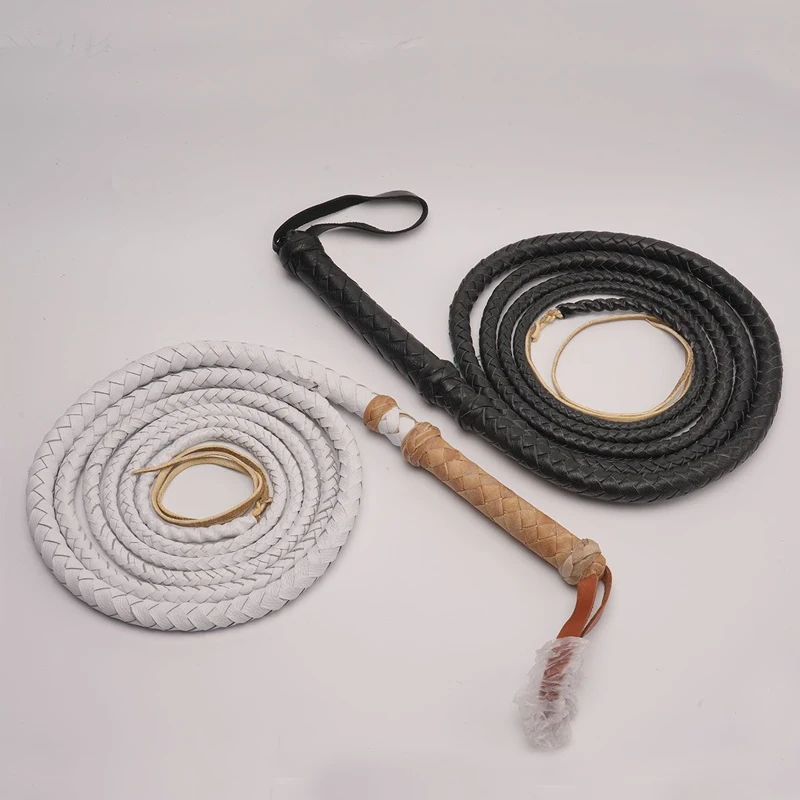 150cm Outdoor Portable EDC Fitness Whip, Martial Arts Self-defense Whip, 8-strand One-piece Handmade Cowhide Whip