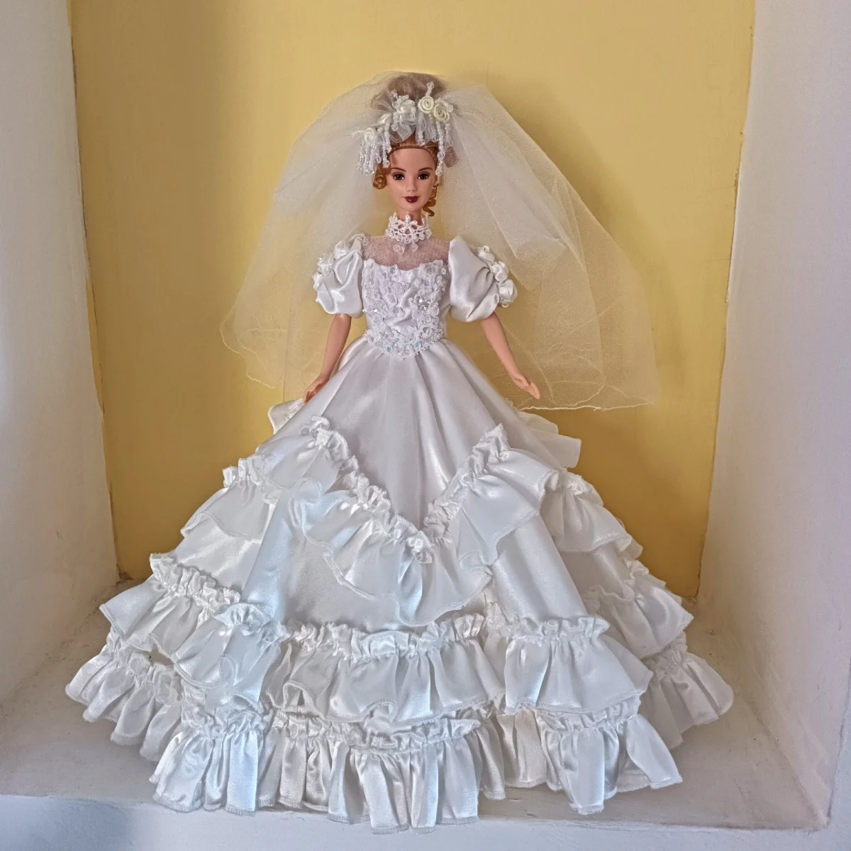 【Clothing Only】Handmade 1/6 Elegant White Retro Wedding Dress Fit fr/ MIZI/ st/ Mengfan/ pp /Supermodel Action Figure Body
