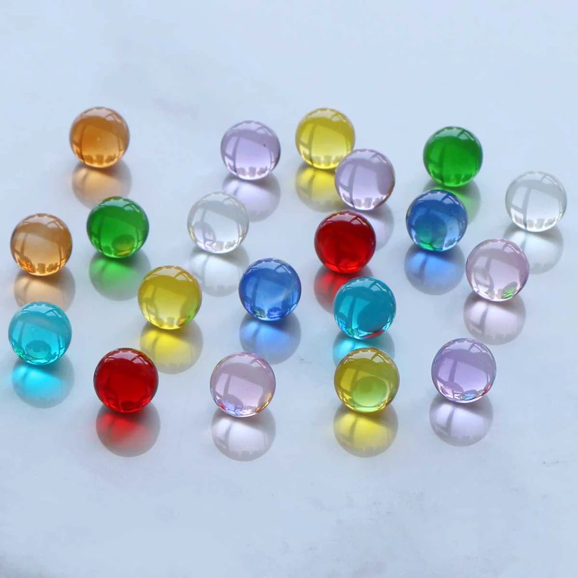 20-100pc Clear Glass Solid Crystal Ball Dia 15mm Colored Transparent Decoration Ball for DIY Handmade Game Decorating Art Pieces
