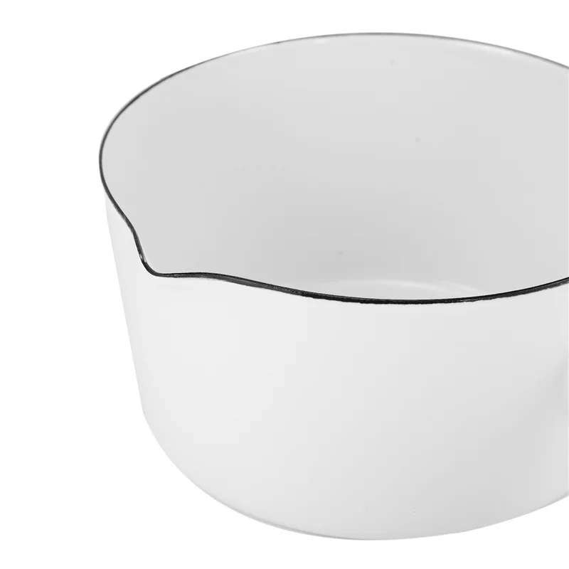 2X 1.3L Japanese Style White Ceramics Milk Pot Kitchen Cooking Pan Pot Stewpan Baby Food Saucepan With Long Handle
