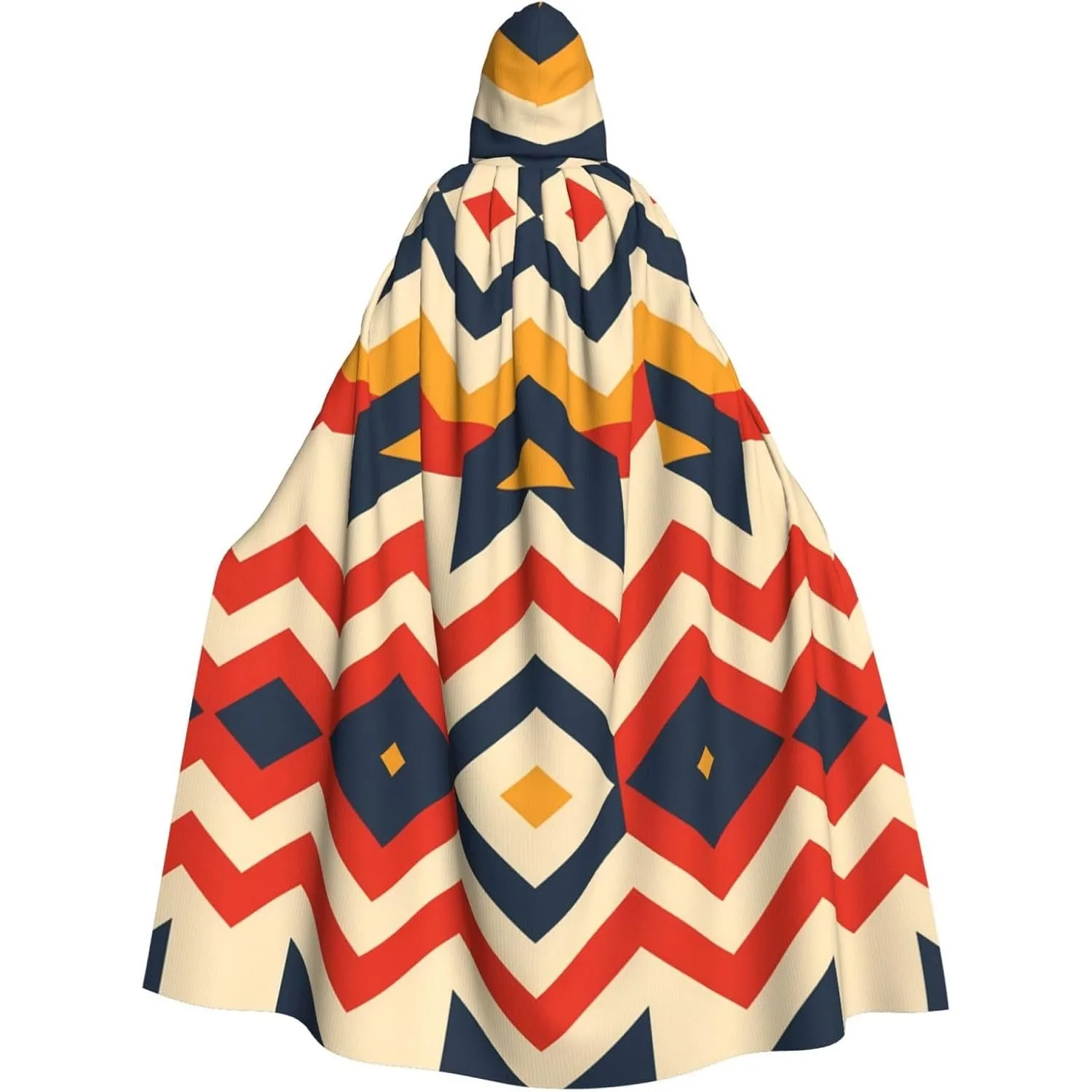 

Retro patterns Prints Halloween Adult Hooded Cloak for Cosplay Costume Parties and More Adult Men Women Christmas Cosplay