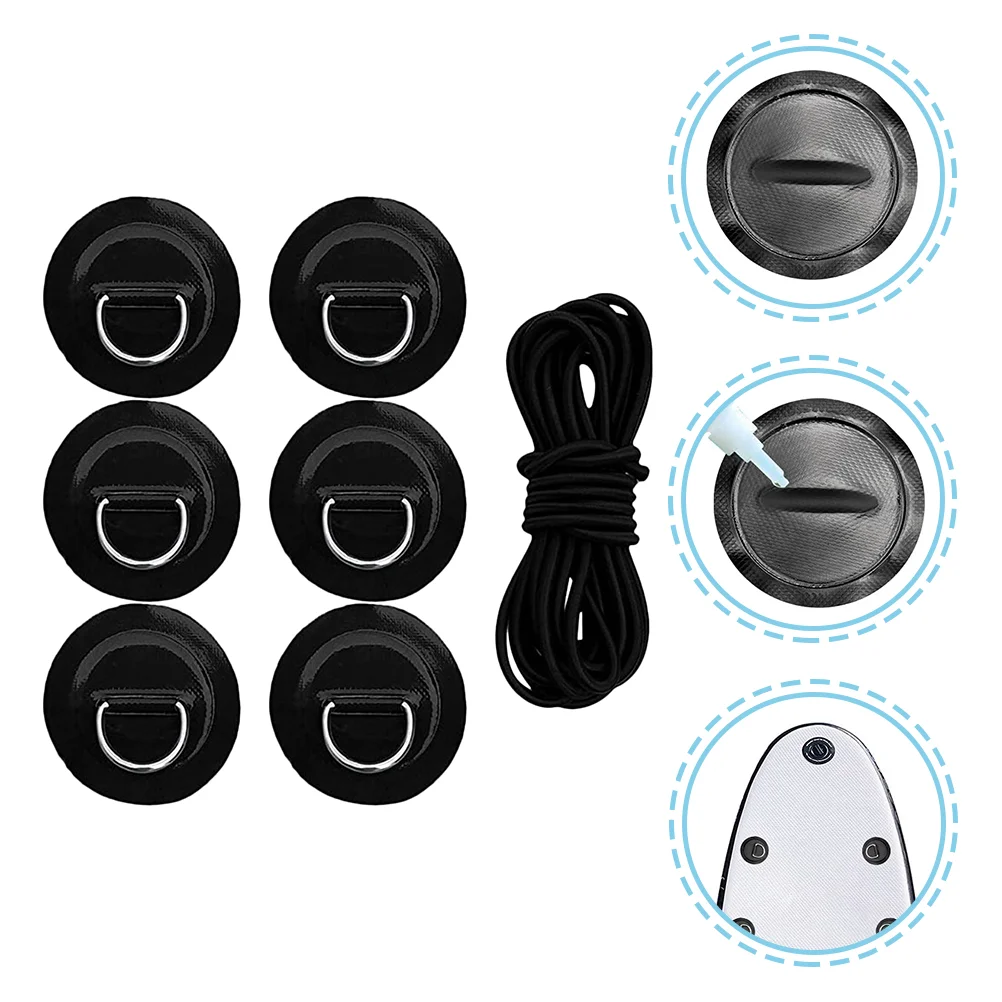

Surfboard Rope Buckle Ring Patches for Inflatable Boat Long Bungee Cords Heavy Black Kayak Pvc