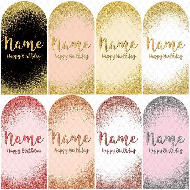 

LS Custom 2-Sided Golden Silver Sparkling Kids Birthday Party Baby Shower Covers Chiara Arch Background Decor Backdrop Photo