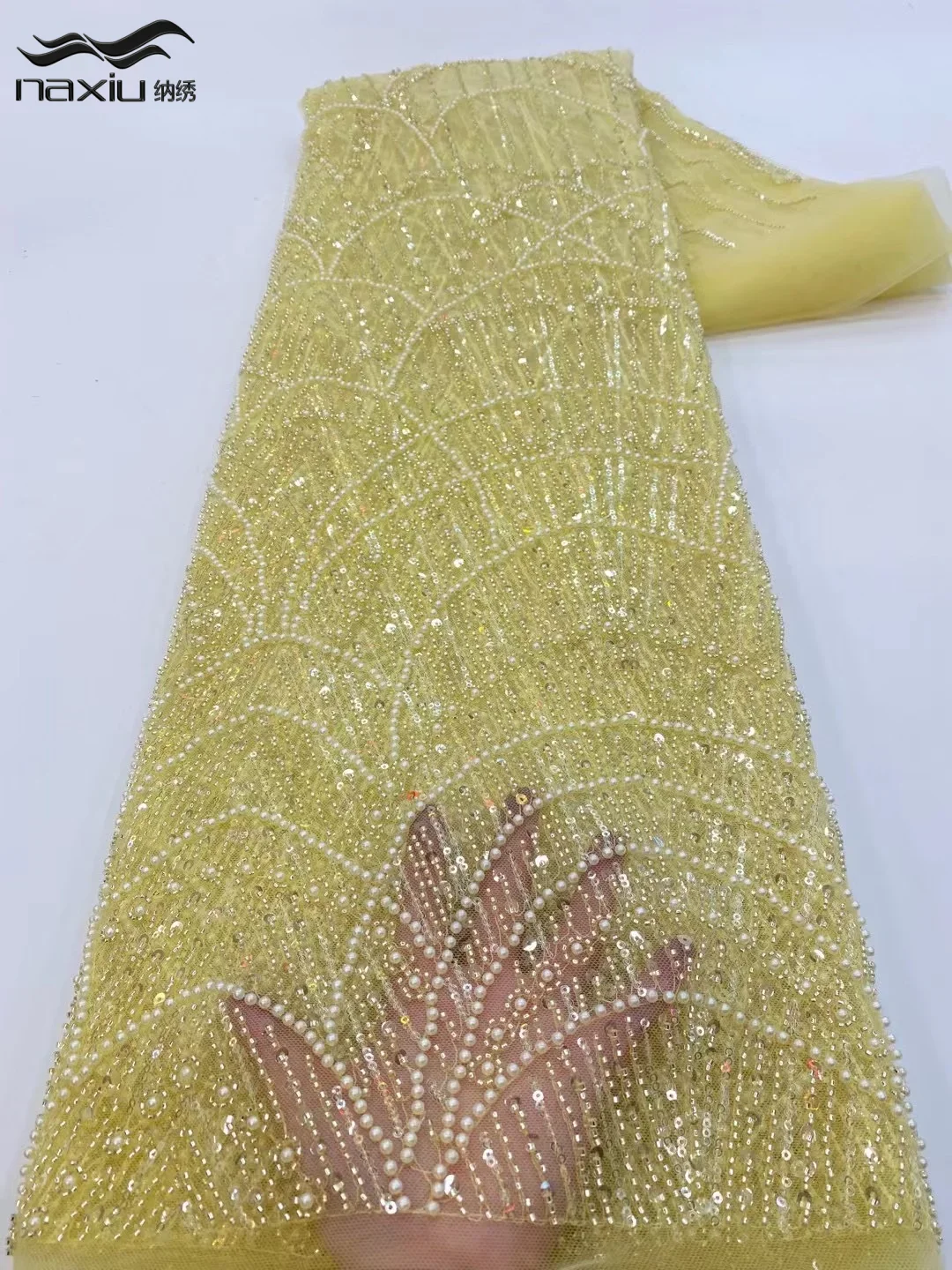 Madison African Sequins Beaded Groom Lace Fabric High Quality French Tulle Lace Fabric 2026 Embroidery Nigerian Lace Fabrics