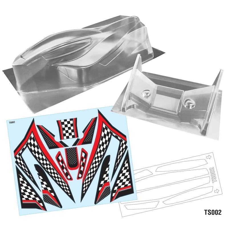 TS002 1/10 Tamiya TT02B Buggy Car Body Set Clear Lexan Pc Car Shell W/Rear Wing R/C Drift Model