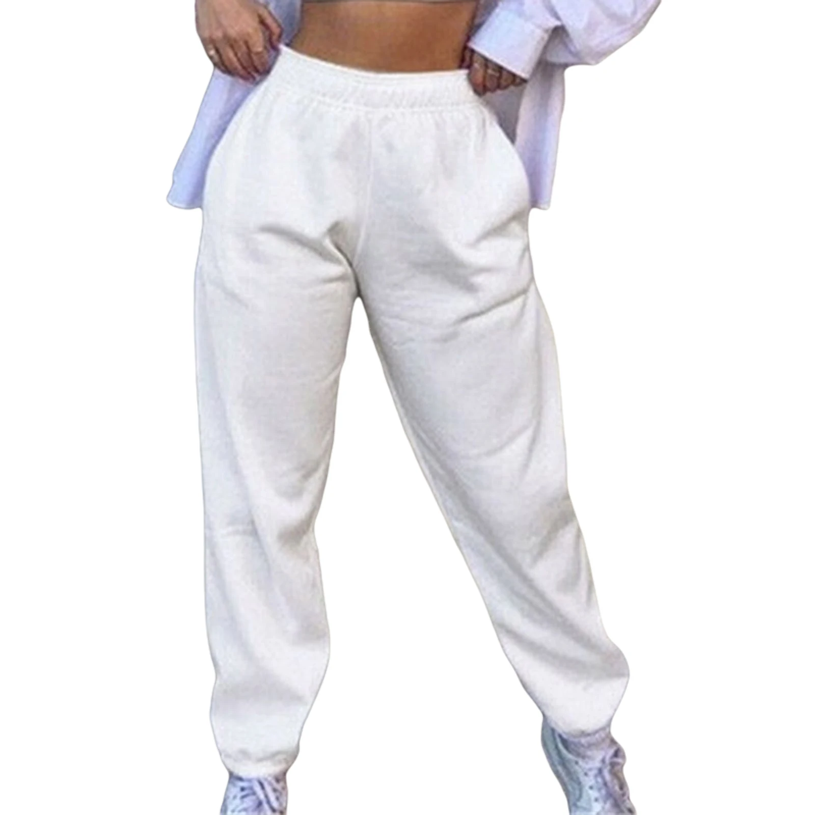 

Women’s Tracksuit Bottoms Harem Joggers Pants with Pockets Elastic Waist Sport Thickening Baggy Workout Trousers