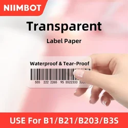 Niimbot B21 B1 B203 B3S Label Thermal Transparent Label Paper for Waterproof Anti-Oil Tear-Resistant Jewelry Price Tag