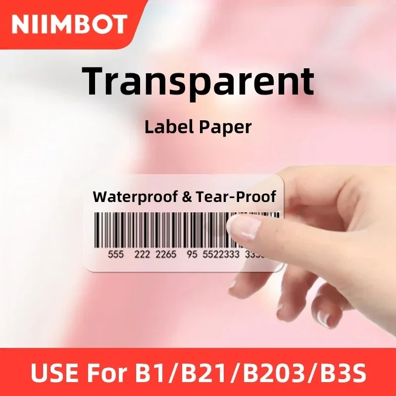 Niimbot B21 B1 B203 B3S Label Thermal Transparent Label Paper for Waterproof Anti-Oil Tear-Resistant Jewelry Price Tag