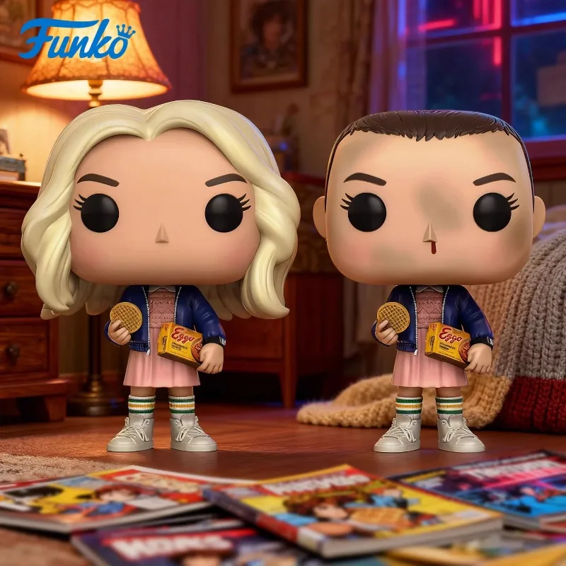 

Genuine Edition FUNKO POP《Stranger Things: Eddie, Dustin, Eleven》Action Desktop Decoration Ornament Model Toys Collectible Model