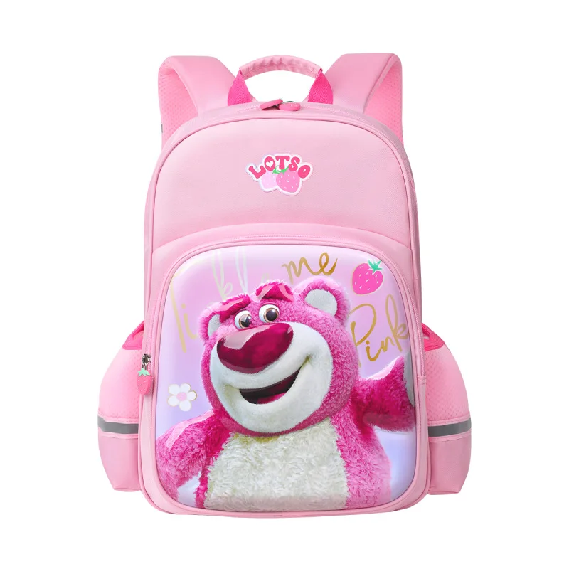 Disney New Lotso School Bags For Girls Grade 1-4 Primary Student Shoulder Orthopedic Backpack Large Capacity Kids Gifts Mochilas