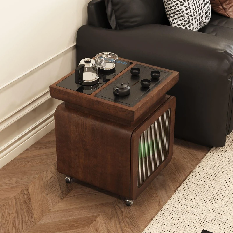 

Movable balcony Solid wood small tea table Tea table