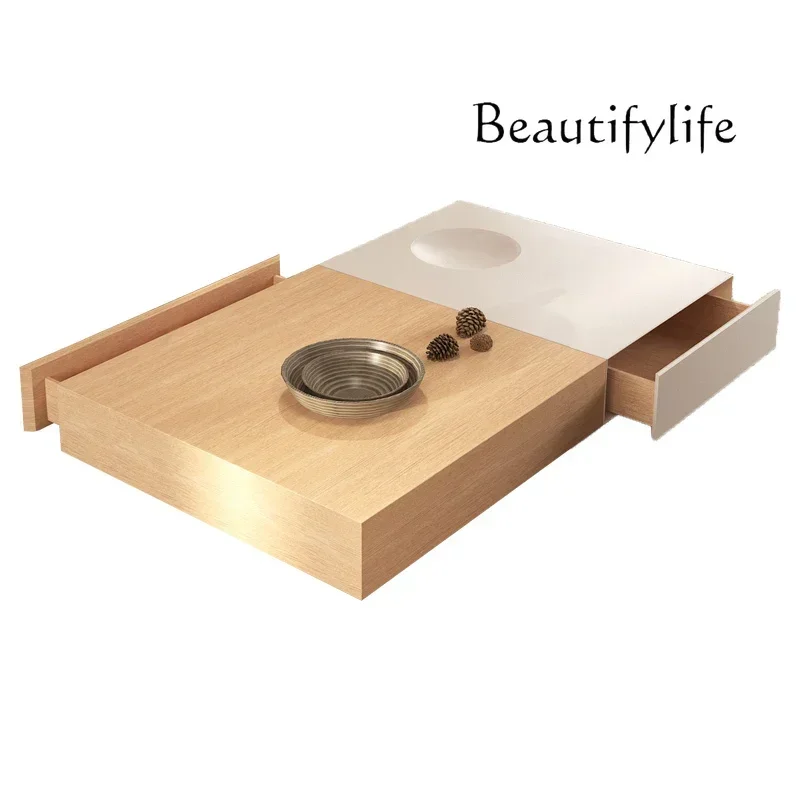 Tt Japanese-style Wabi Wind Log Color Coffee Table Creative Designer Modern Simple Color Matching Combination Coffee Table