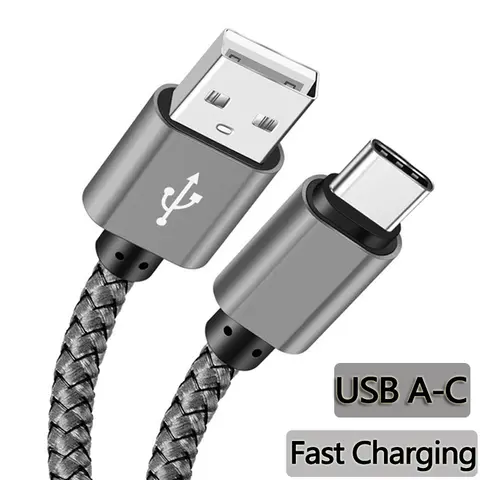 Nylon Data Cable Fast Charger USB A to Type C Charging Cable For Huawei Samsung   Android phone TypeC Charging Device 1M 2M 3M