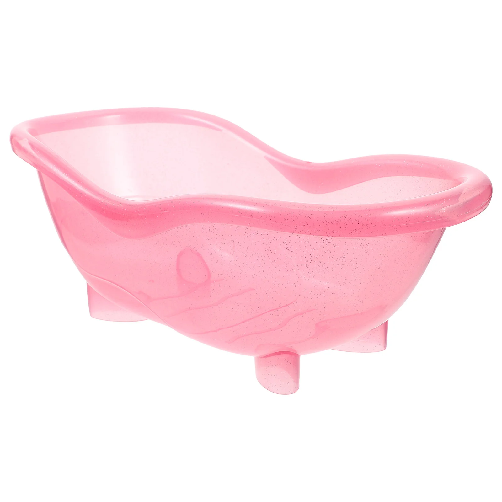 Toy House Mini Bathroom Furniture Tub Miniature Plastic Bathtub Pink Decor Ornament Bathing