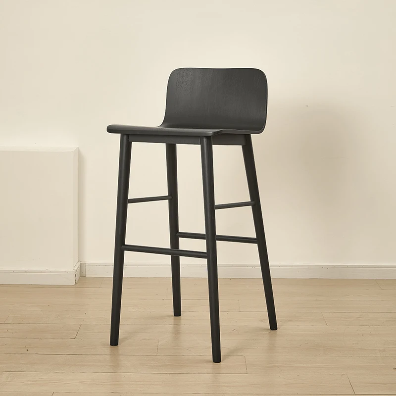 Tabouret de Bar en bois massif de styliste américain moderne, siège haut minimaliste, tabouret de co