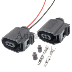Sistema de frenado antibloqueo para coche, Conector de carcasa de plástico, Sensor ABS automático, enchufe de Cable para VW y Audi, 6E0973702, 2 agujeros, 1 Juego