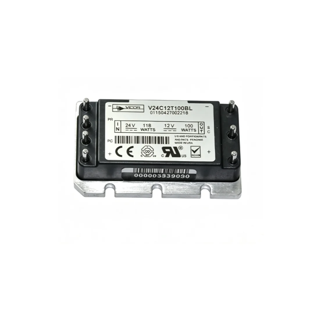 New 100W Isolated DC-DC Converter V24C5T100BL V24C12T100BL V24C15T100BL V24C24T100BL Remote On/Off Control Half Brick Module