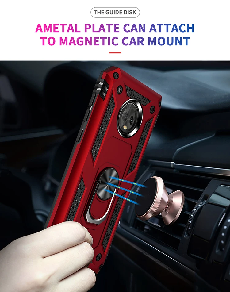 Armor Shockproof Case for Motorola Moto G6 G 6 Rugged Military Drop Protective Magnet Car Holder Ring Case Cover