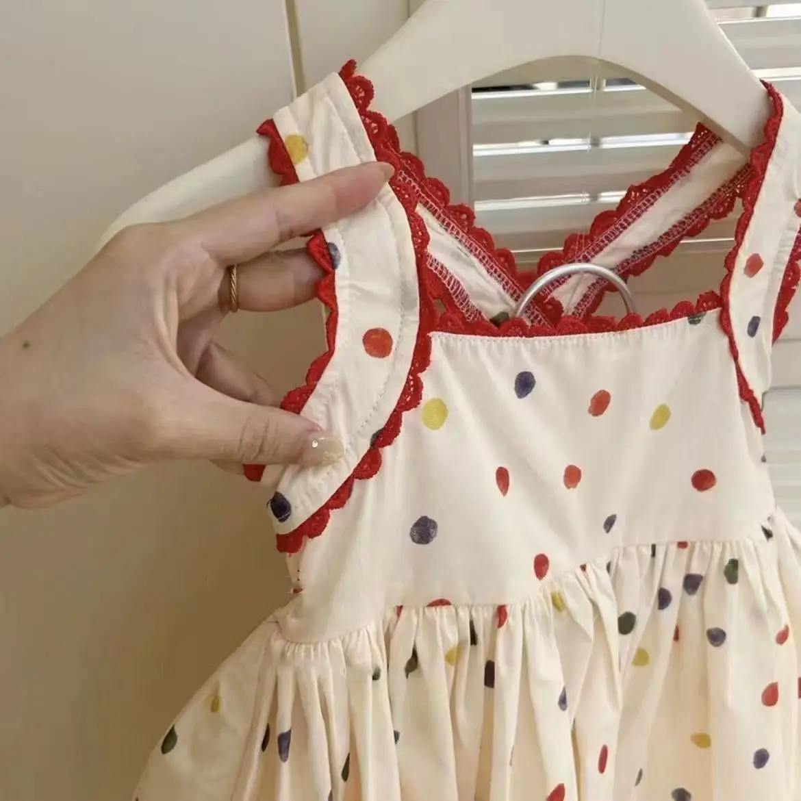 Baby Girl Summer Polka Dot Sleeveless Dress Fashionable New Style Cute Children's Clothing