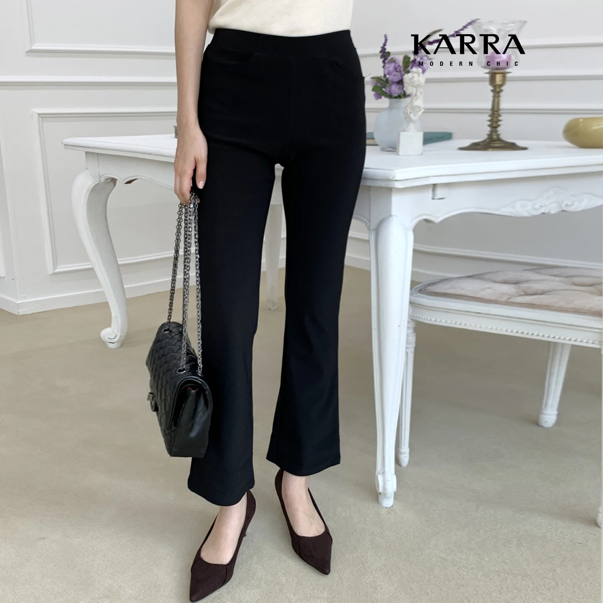 KARRA (to 77) Bring Slim Boots Cut Banding Pants _ KB3FPT040Q