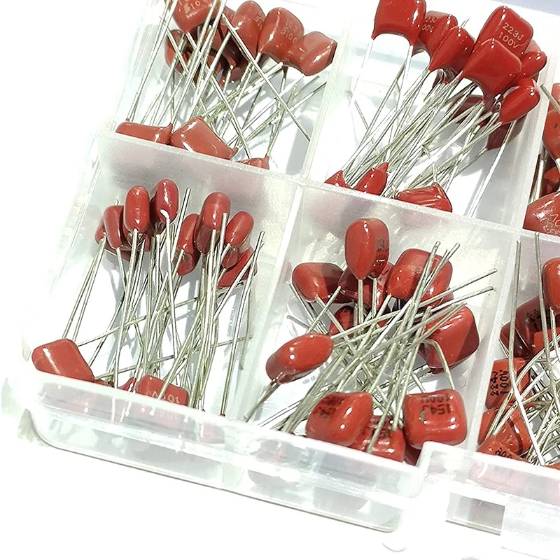 150Pcs 15 Values CBB Capacitor Set Metallized Polyester Film Capacitors Assortment Kit 10NF-470NF 22NF 47NF 100NF