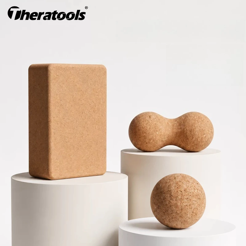 Cork Yoga Block Home Shoulder Neck Stretch Improve Dowager's Hump High Density Pilates Dance Fitness Auxiliary Tool
