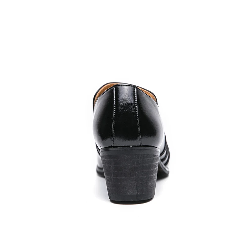 Original Design Hight Quality British Style Leather High-Heeled Shoes For Men's Black Hombre Daily Business Casual Banquet Dress