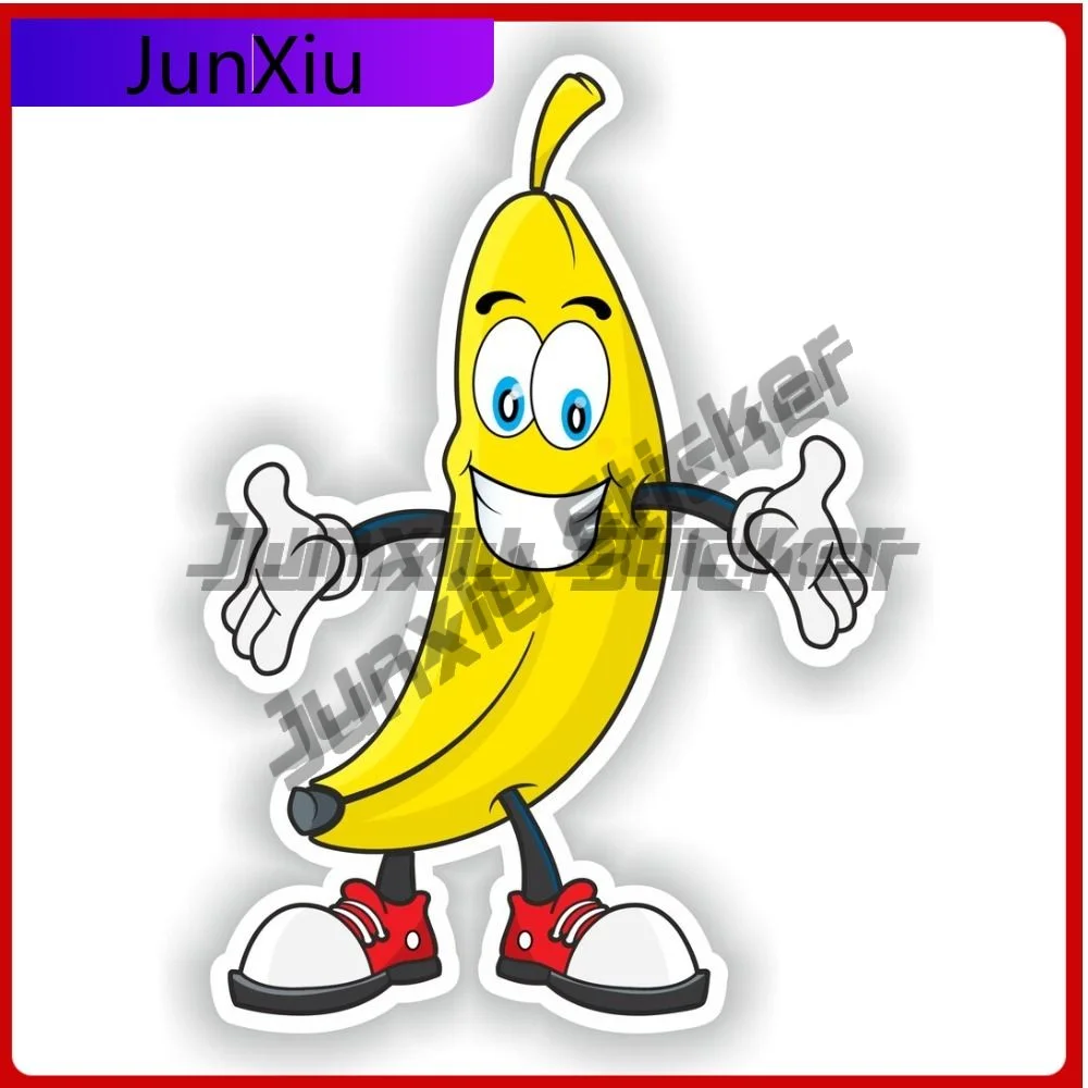 

Cartoon Banana Fruit Vinyl Pictures Stickers Graphic Waterproof Car Window Refit Decals Suv Camping Accessories For Car Truck Rv