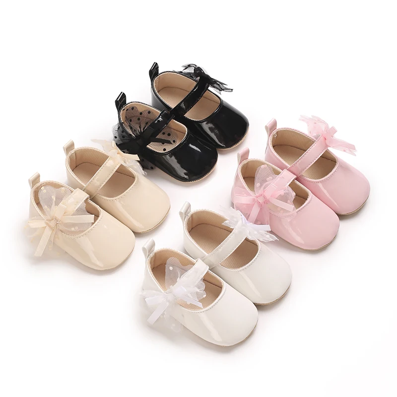 

Mary Jane Lace Bow Baby Girls Shoes PU Leather Buckle First Walkers Big Bow Summer Princess Shoes Party Wedding Baby Girl Shoes