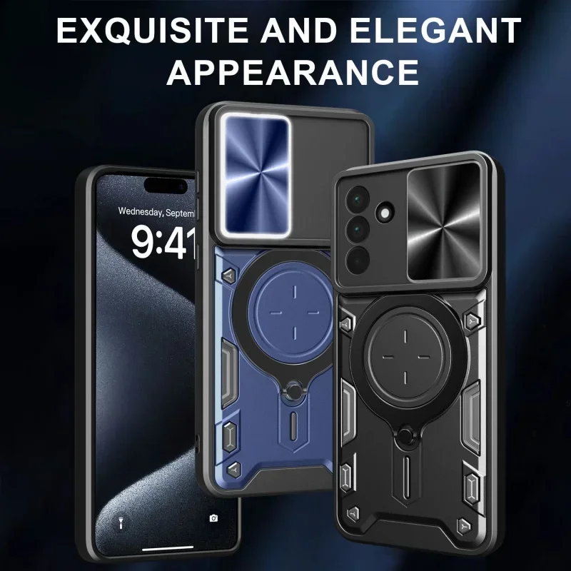 

Для Samsung Galaxy S25 S24 Plus 23 Ultra Чехол с магнитным держателем и кольцом, противоударные чехлы для Samsung M53 M34 M23 M14 Задняя крышка