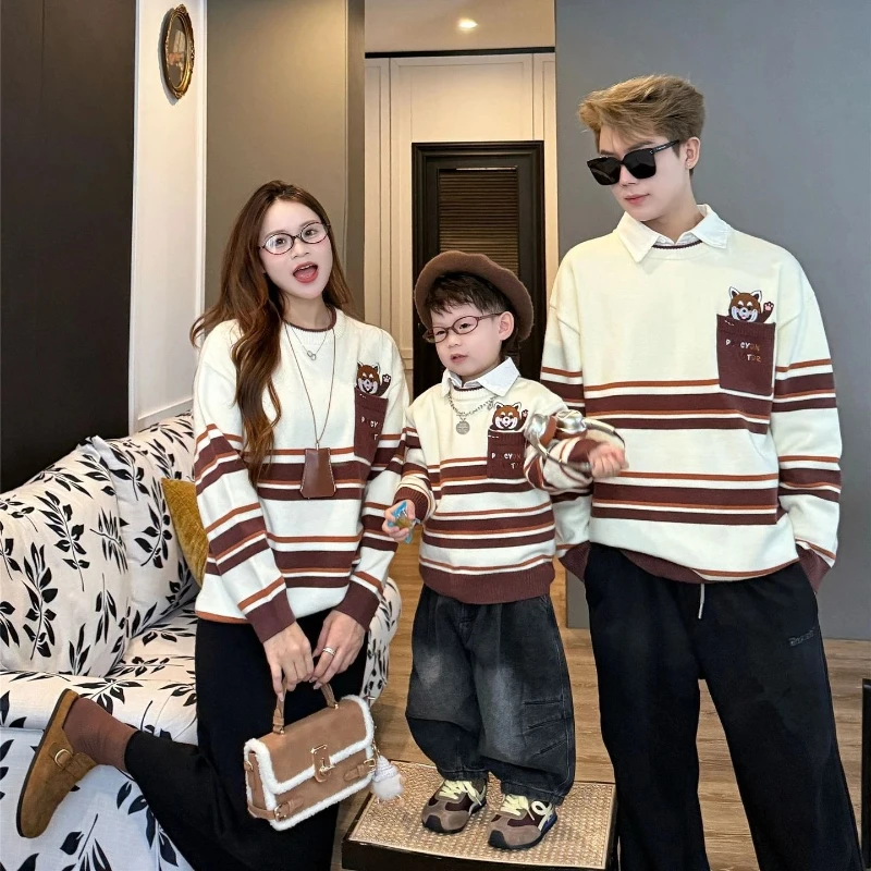 

2026 Одинаковый комплект для всей семьи, Новое поступление, одинаковый вязаный свитер для мамы и дочки, детский комбинезон для малышей с родителями - папа и сына