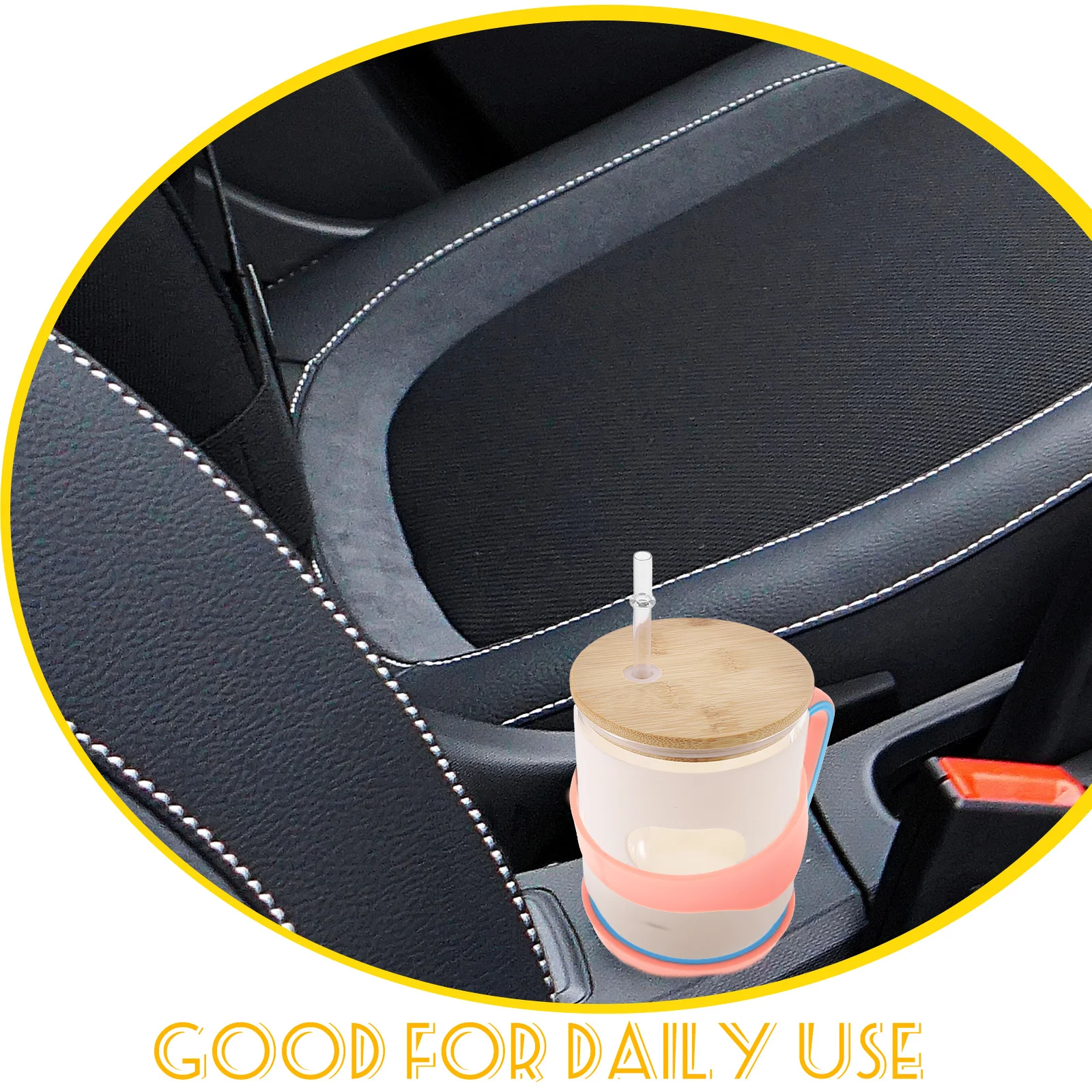 

30 Oz Car Cup Holder Handle For Tumblers Anti-Slip Portable Bottle Mug Cup Travel Water Coffee Container Durable Pp Ergonomic
