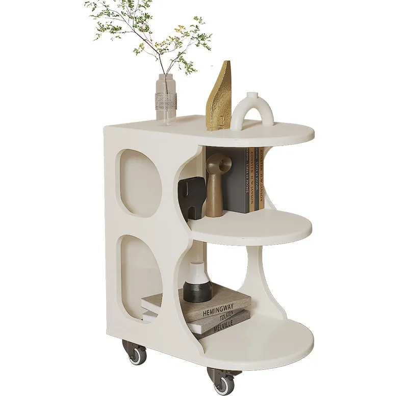 

Movable Small Coffee Table Cream Wind Small Apartment Sofa Side Cabinet