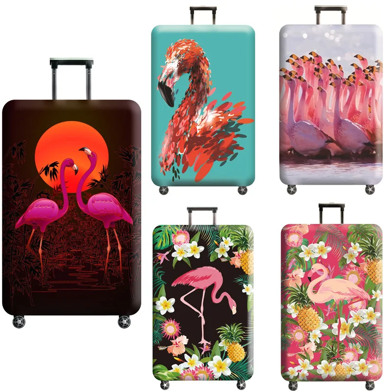 Flamingo Luggage Cover Elastic Washable Stretch Suitcase Protector Anti-Scratch Travel Suitcase Cover for 18-32 Inch Suitcase