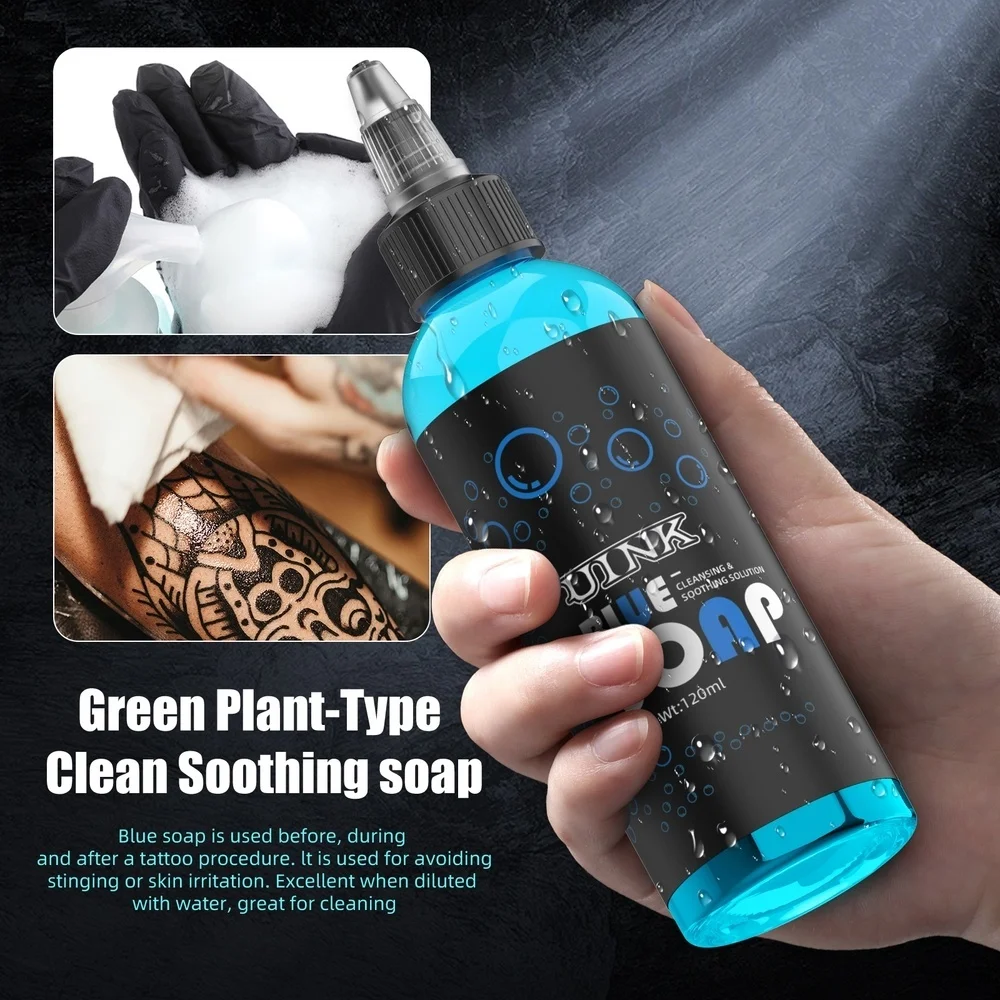 500ml 120ml Capacity Specification Green Blue Soap Cleaning Supplies With Foaming Pot Tattoo Supplies Kit For Beginners Artists