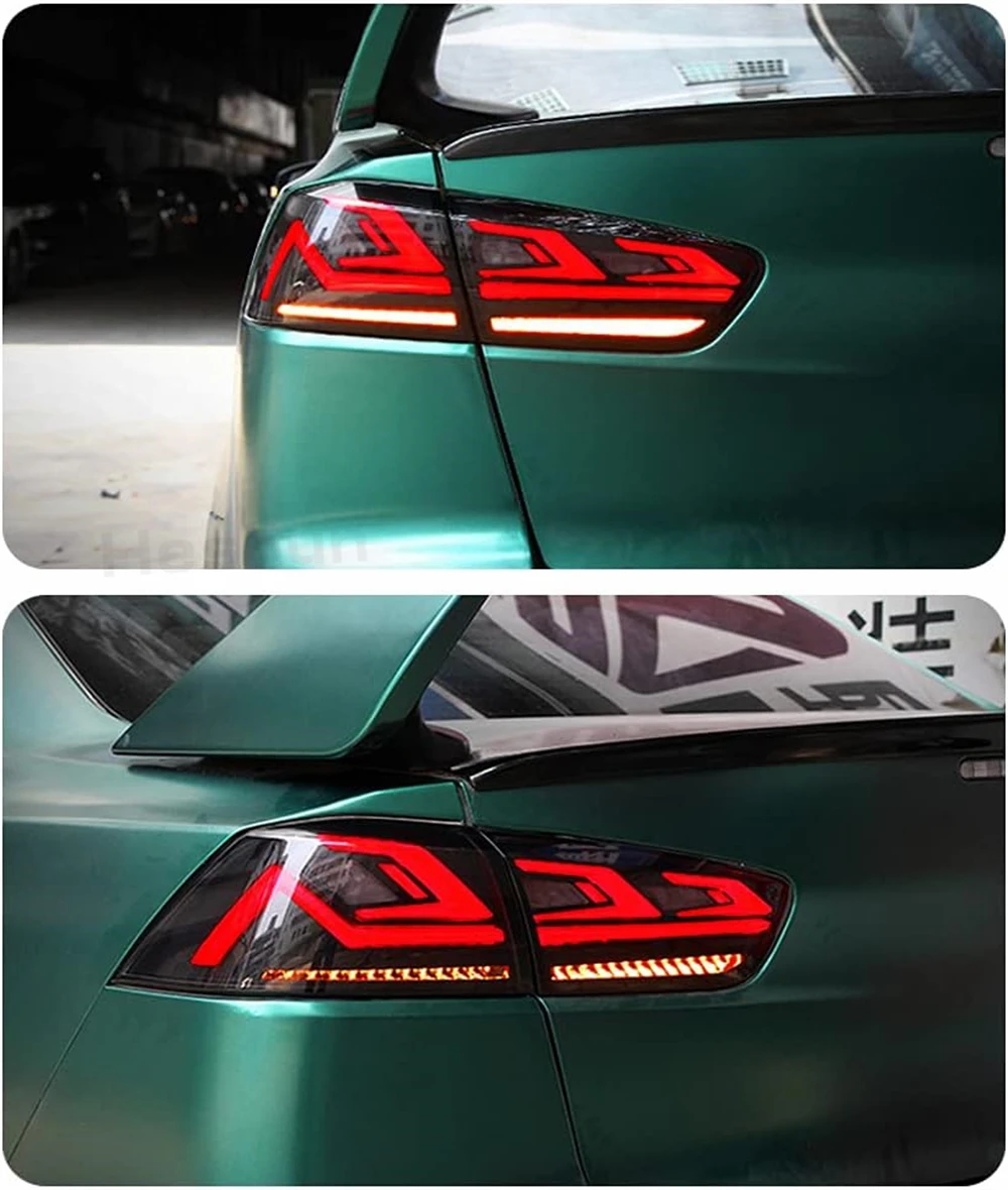 LED Taillights For Mitsubishi Lancer EVO X 2007 - 2018 Tail Light Lamp Assembly Start UP Animation DRL Sequential Signal E-mark