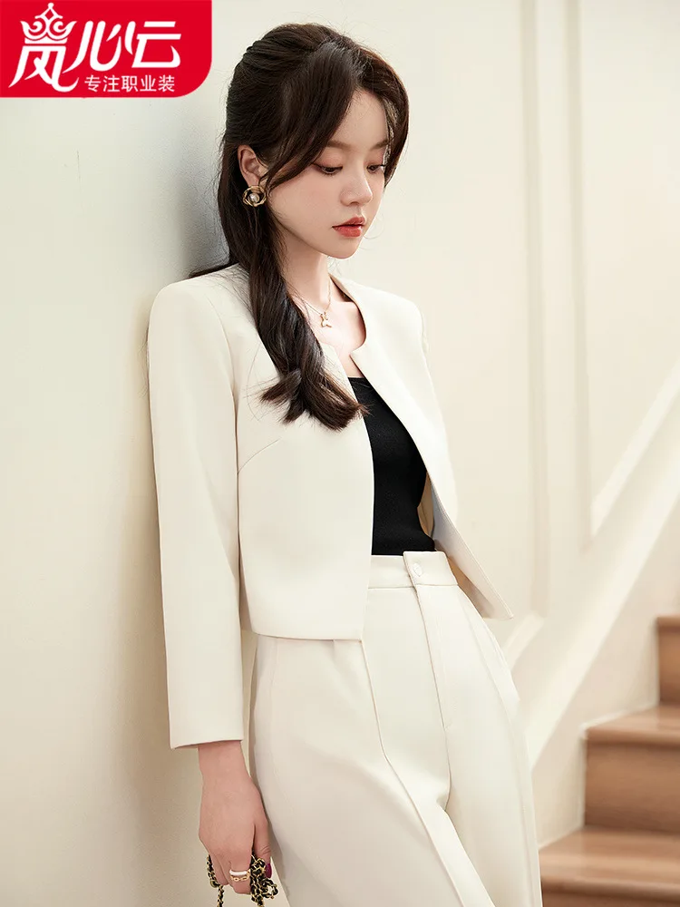 Spring High Sense Business Suit Tailored Suit Formal Clothes Women's Suit Nine-Quarter Sleeve Overalls Dignified Goddess Fan Hig