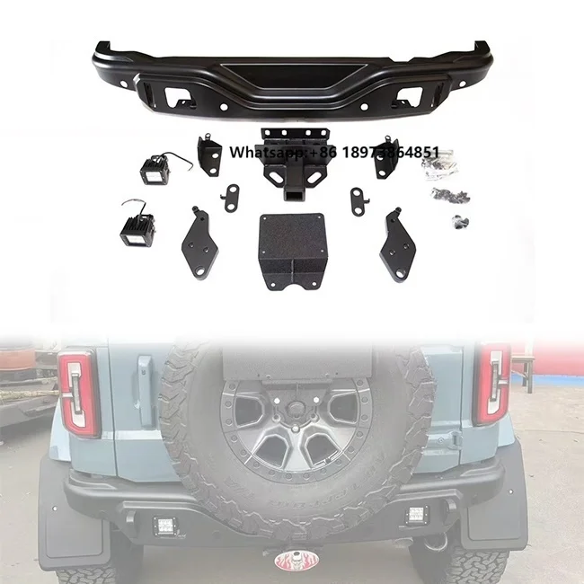 

LUMA 4x4 Off-road Steel Rear Bumper with Towing Hook for Ford Bronco 2021 2022 2023 2024 2/4 Door Accessories