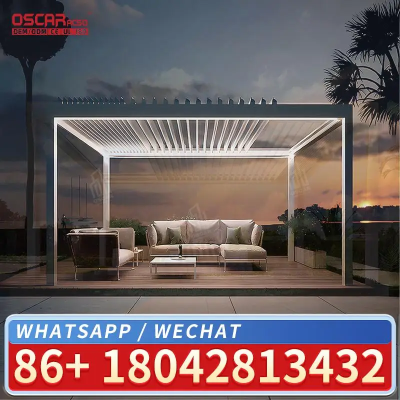 2025 Economy Aluminum Pergola Innovative Design Outdoor Garden Waterproof Bioclimatic for Balcony Patio Deck Europe Louver Pergo
