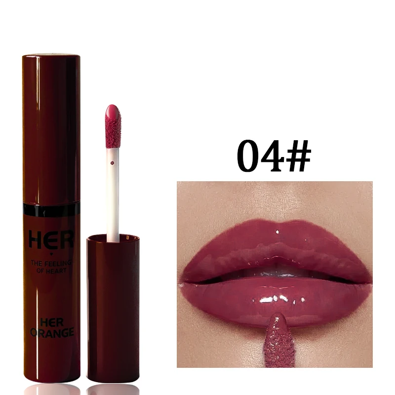 Herorange Shimmering Water-Glossy Mirror Lip Glaze, Moisturizing, Not Easy to Fade, Easy to Apply, Water-Glossy Glass Lip Gloss Cosmetics, Christmas Gift