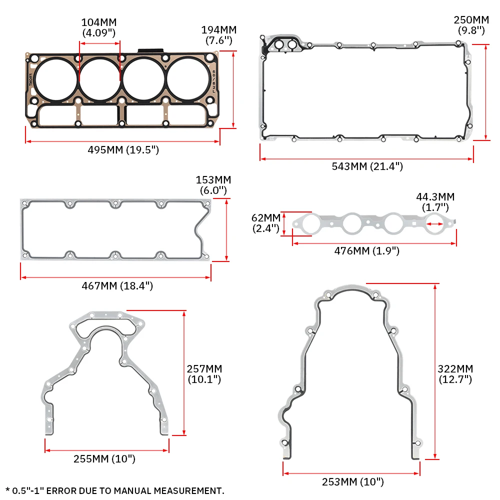 New For LS Gasket Set Kit & LS9 Head Gaskets For LS1/LS6/LQ4/LQ9/4.8L/5.3L/5.7L/6.0L/6.2L