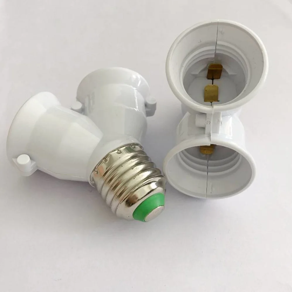 Base de luz LED E27 con tornillo, adaptador divisor E27 a 2-E27, portalámparas E27, herramienta adaptadora de contacto