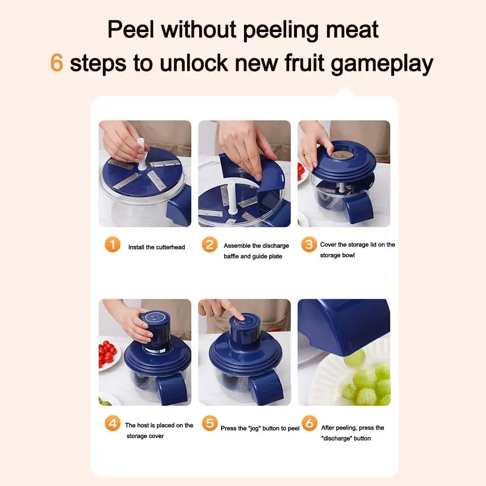 

Automatic Electric Grape Peeling Machine Hands-Free Effortless Peeling Small Fruit Peeler Machine Garlic Peeler Machine