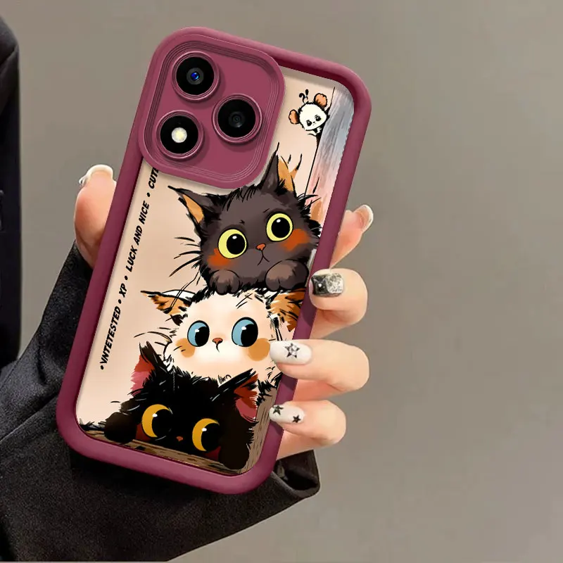Flexible Silicone Case For Honor 400 Lite Honor 400 Pro Protective Cover Shockproof Cat Print Pattern Fundas