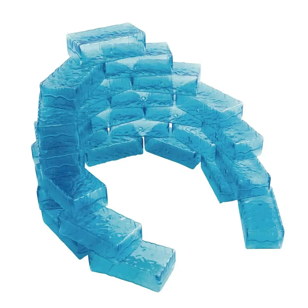 Set di mini blocchi di ghiaccio STEM per bambini - 36 pezzi con 5 carte di attività e accessori di ingegneria