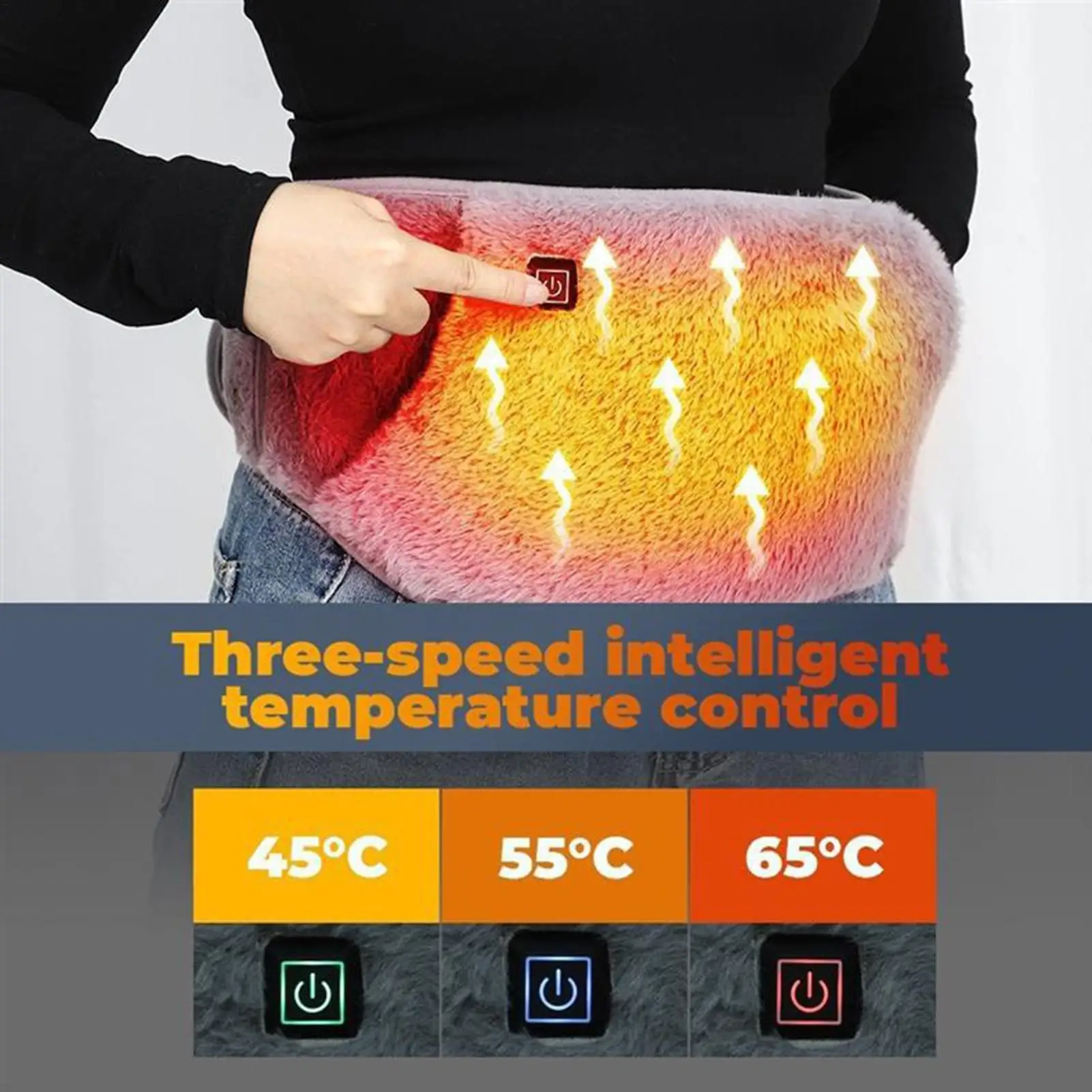 3 Levels Electric Heating Pad Cold-Proof Uterine Belt warm Hand Waist Warming Pad USB Recharging Abdominal Warmer Adjustable