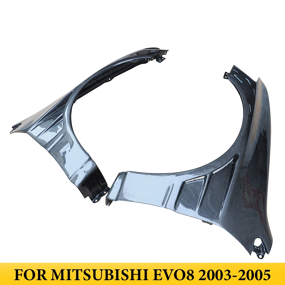 For Mitsubishi EVO8 2003-2005 Carbon Fiber HC Style Front Side Fenders Flares Car Styling